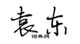 曾慶福袁東行書個性簽名怎么寫
