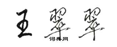 駱恆光王翠翠行書個性簽名怎么寫