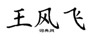 丁謙王風飛楷書個性簽名怎么寫