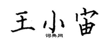 何伯昌王小宙楷書個性簽名怎么寫