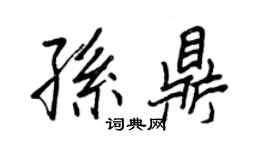 王正良孫鼎行書個性簽名怎么寫