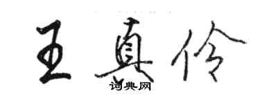 駱恆光王真伶行書個性簽名怎么寫