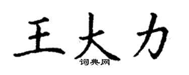 丁謙王大力楷書個性簽名怎么寫