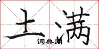 駱恆光土滿楷書怎么寫