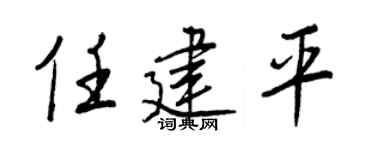 王正良任建平行書個性簽名怎么寫