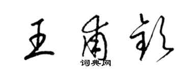 梁錦英王甫欽草書個性簽名怎么寫