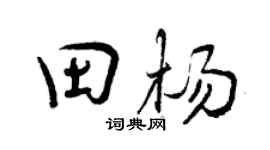 曾慶福田楊行書個性簽名怎么寫