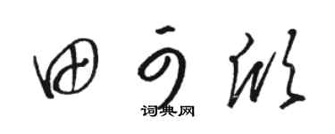 駱恆光田可欣草書個性簽名怎么寫