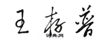 駱恆光王存普草書個性簽名怎么寫