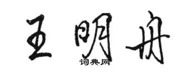 駱恆光王明舟行書個性簽名怎么寫