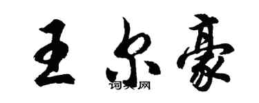 胡問遂王爾豪行書個性簽名怎么寫