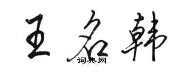 駱恆光王名韓行書個性簽名怎么寫