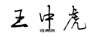 曾慶福王中虎行書個性簽名怎么寫