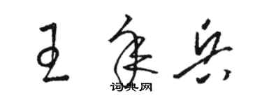 駱恆光王年兵草書個性簽名怎么寫