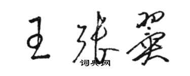 駱恆光王張翼草書個性簽名怎么寫