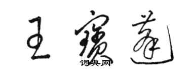 駱恆光王寶蓬草書個性簽名怎么寫