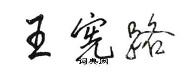 駱恆光王憲路行書個性簽名怎么寫