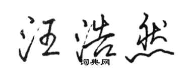 駱恆光汪浩然行書個性簽名怎么寫