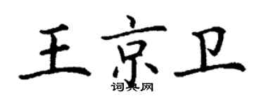 丁謙王京衛楷書個性簽名怎么寫