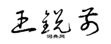 曾慶福王銳前草書個性簽名怎么寫