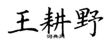 丁謙王耕野楷書個性簽名怎么寫