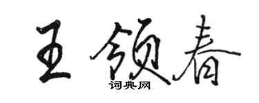 駱恆光王領春行書個性簽名怎么寫