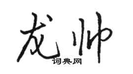 駱恆光龍帥行書個性簽名怎么寫