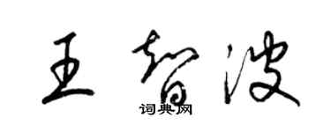 梁錦英王智波草書個性簽名怎么寫