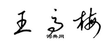 梁錦英王高梅草書個性簽名怎么寫