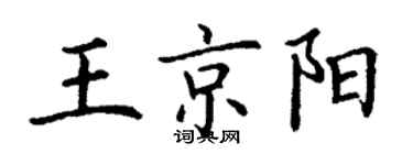 丁謙王京陽楷書個性簽名怎么寫