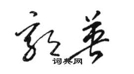 駱恆光郭英草書個性簽名怎么寫