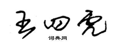 朱錫榮王四虎草書個性簽名怎么寫