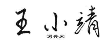 駱恆光王小靖行書個性簽名怎么寫
