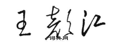 駱恆光王顏江草書個性簽名怎么寫