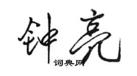 駱恆光鍾亮行書個性簽名怎么寫