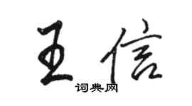 駱恆光王信行書個性簽名怎么寫
