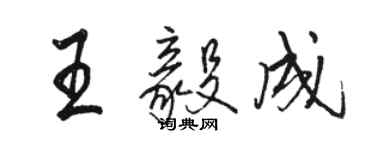 駱恆光王毅成行書個性簽名怎么寫