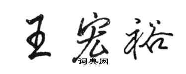 駱恆光王宏裕行書個性簽名怎么寫