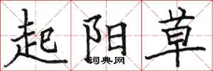 駱恆光起陽草楷書怎么寫