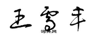 曾慶福王雪豐草書個性簽名怎么寫