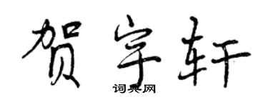 曾慶福賀宇軒行書個性簽名怎么寫