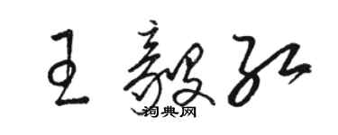 駱恆光王毅紅草書個性簽名怎么寫