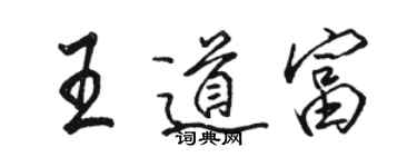 駱恆光王道富行書個性簽名怎么寫