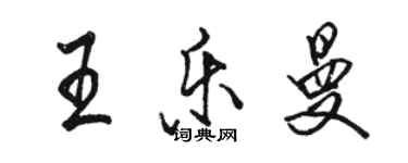 駱恆光王樂曼行書個性簽名怎么寫