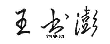 駱恆光王書澎行書個性簽名怎么寫