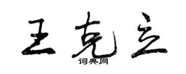 曾慶福王克立行書個性簽名怎么寫