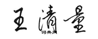 駱恆光王清量行書個性簽名怎么寫