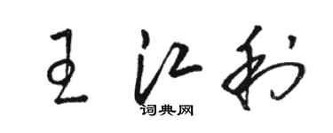 駱恆光王江利草書個性簽名怎么寫