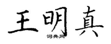 丁謙王明真楷書個性簽名怎么寫