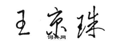 駱恆光王京珠草書個性簽名怎么寫